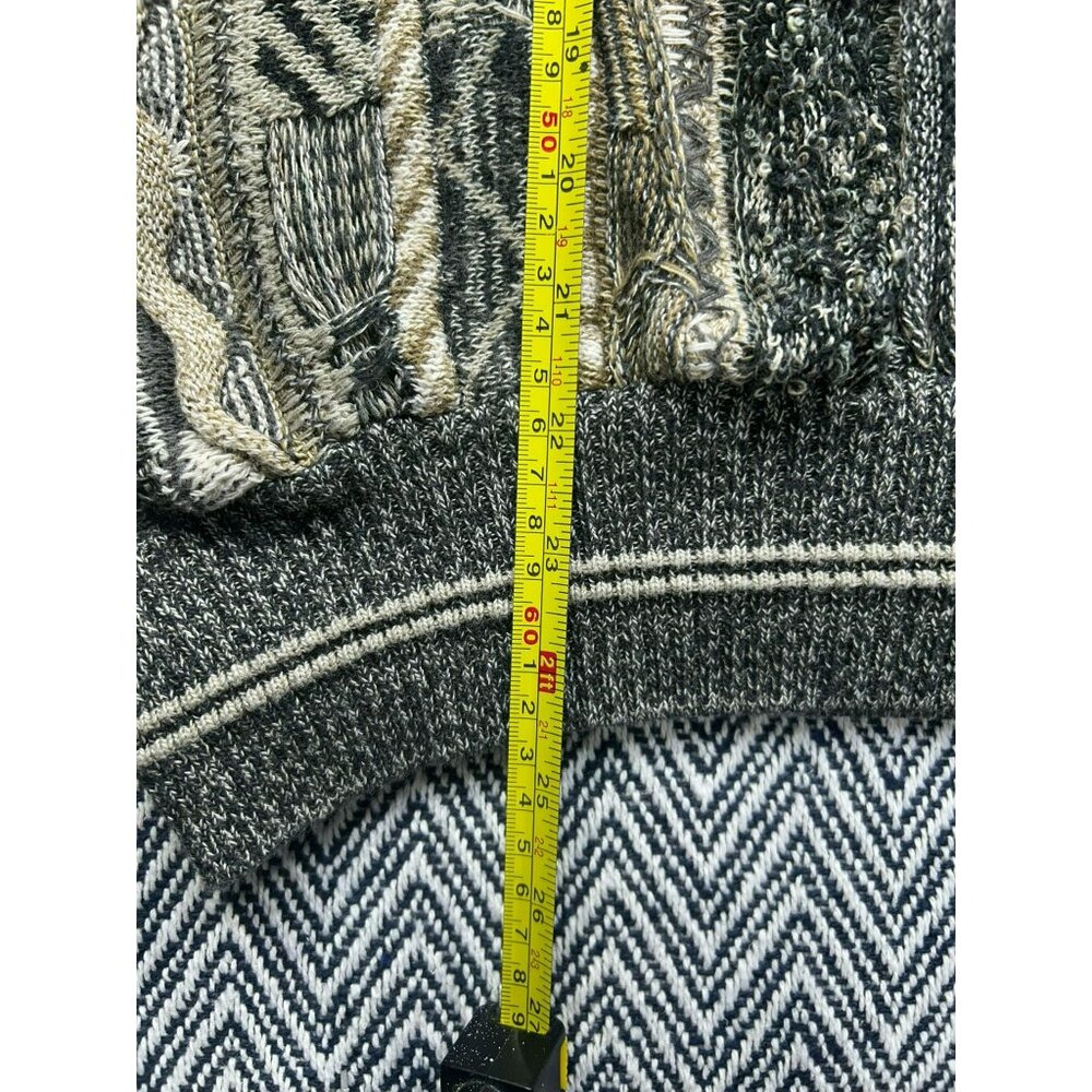 Vintage Florence Tricot Italy Grandpa Coogi Knit Sweater Abstract Pattern L V-Ne - Picture 2 of 6